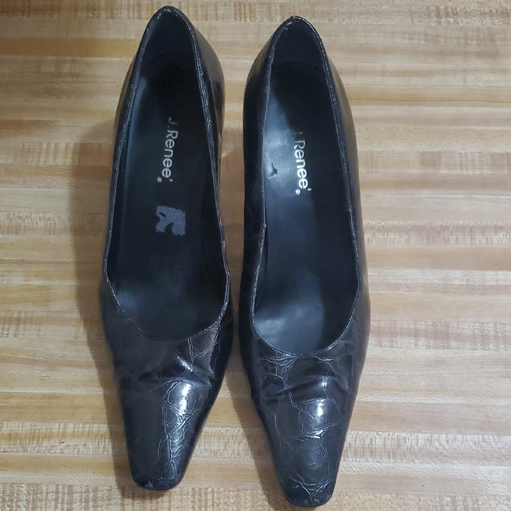 J.Renee Black Textured Heels